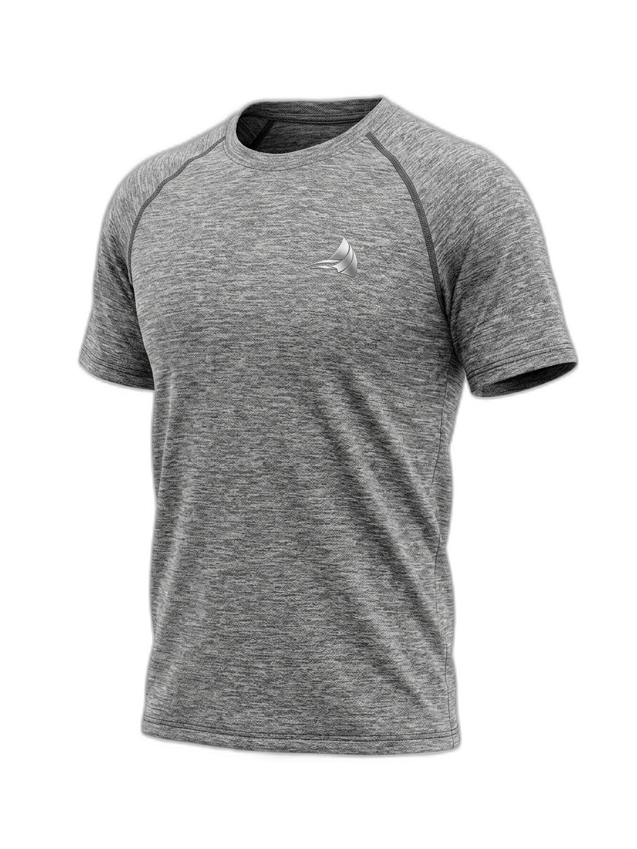 Franela Deportiva Gris Carbón Jaspeado