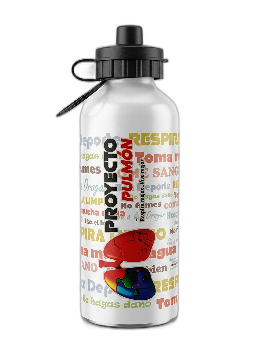 Botella de Aluminio Tipográfica Proyecto Pulmón